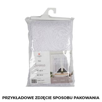 Firanka żakardowa gotowa na żabki IWONA 400x160 biała