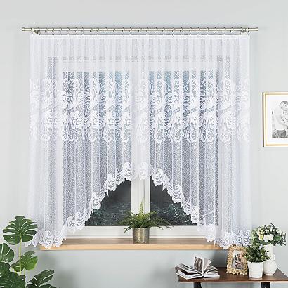 Firanka żakardowa gotowa na żabki IWONA 400x160 biała