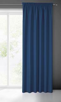 Zasłona gotowa na taśmie RITA 140x270 Eurofirany ciemny niebieski