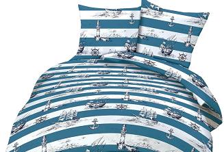 Pościel z kory 200x220 wzór marynistyczny