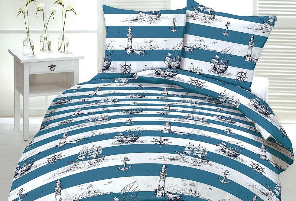 Pościel z kory 200x220 wzór marynistyczny