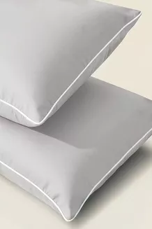 Poszewka bambusowa 40x60 szara z białą bizą