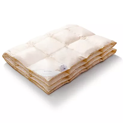Kołdra puchowa 155x200 AMZ - 70% polski puch gęsi kremowa