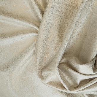 Zasłona gotowa na przelotkach ELEONORA 140x250 kremowa ze złotym nadrukiem