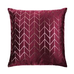 Poszewka dekoracyjna NORD 45x45 welurowa bordowa geometria
