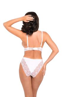 Figi damskie z wysokim stanem i koronką Babell kod 191/1 białe