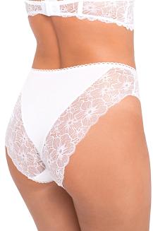Figi damskie z wysokim stanem i koronką Babell kod 191/1 białe