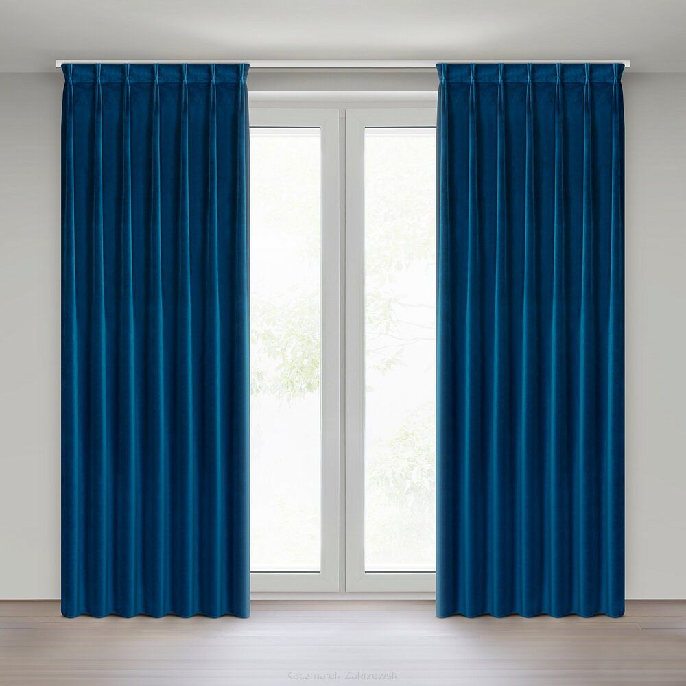 Zasłona gotowa MELANIE 140x270 Eurofirany granatowy