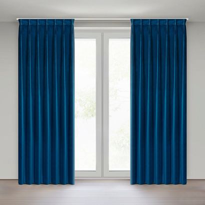 Zasłona gotowa z systemem flex MELANIE 140x270 Eurofirany granatowa