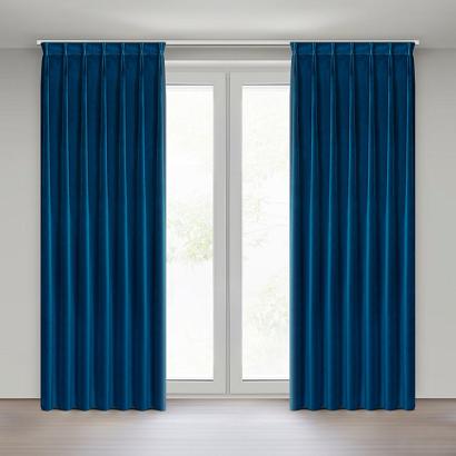 Zasłona gotowa z systemem flex MELANIE 80x270 Eurofirany granatowa