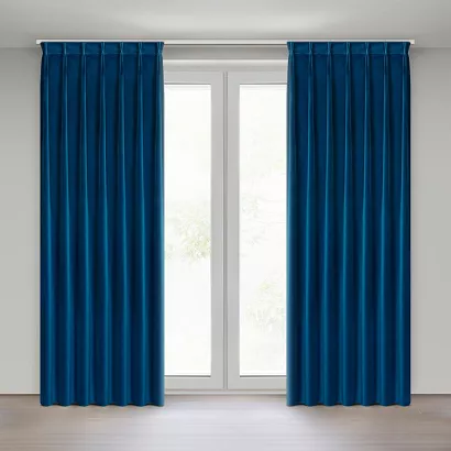 Zasłona gotowa z systemem flex MELANIE 80x270 Eurofirany granatowa