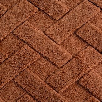 Poszewka dekoracyjna CARO 45x45 Design91 ceglasta puszysta wytłaczana w kratę