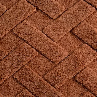 Poszewka dekoracyjna CARO 45x45 Design91 ceglasta puszysta wytłaczana w kratę