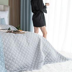 Narzuta dekoracyjna MOLLY 220x240cm pikowana strukuralna jasnoszara