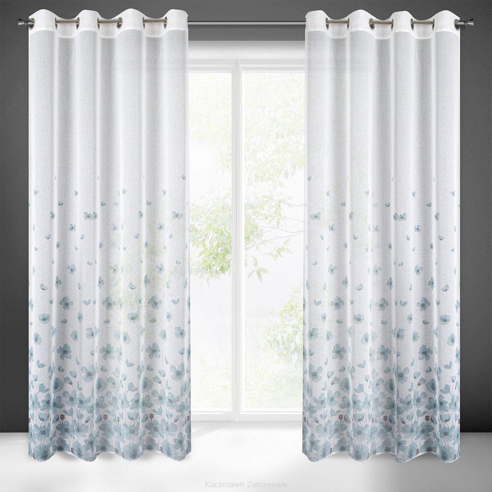 Zasłona gotowa na przelotkach ANDREA 140x250 Eurofirany biały