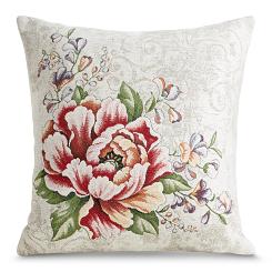 Poszewka dekoracyjna CHP 47x47 Eurofirany popielaty z motywem kwiatowym