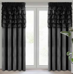 Zasłona gotowa na taśmie AURA 140x270 Eurofirany czarny