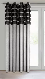 Firana gotowa na przelotkach AURA 140x250 Eurofirany czarny