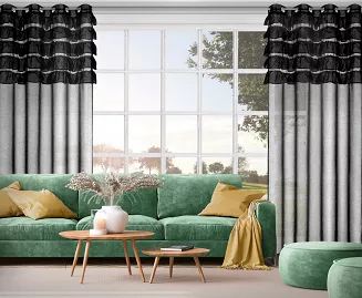Firana gotowa na przelotkach AURA 140x250 Eurofirany czarny