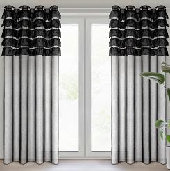 Firana gotowa na przelotkach AURA 140x250 Eurofirany czarny