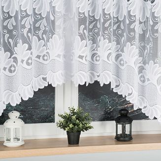 Firanka żakardowa gotowa na żabki KASJANA 420x160 biała