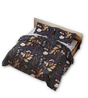 Pościel z kory 160x200 granatowa roślinna oaza