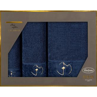 Komplet ręczników 3 cz. GAJA  Eva Minge  Eurofirany granatowy