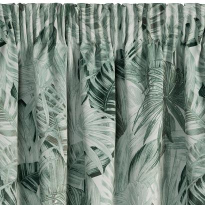 Zasłona gotowa na taśmie NINA 140x270 Eurofirany miętowa zielona w liście