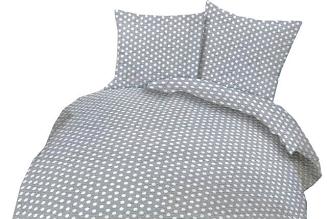 Pościel z kory I 160x200 szara biała groszki