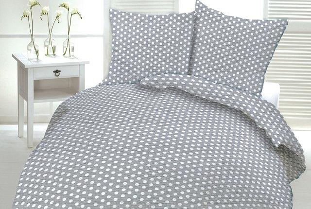 Pościel z kory I 160x200 szara biała groszki