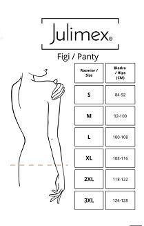 Figi damskie bezszwowe koronkowe z wysokim stanem BELLIE Maxi Julimex czarne