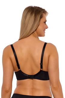 Biustonosz balkonetka z haftem Soft June 014 miękki czarny szary