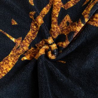 Pościel polarowa 160x200 welur czarna złota marmurek