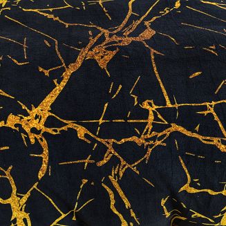 Pościel polarowa 160x200 welur czarna złota marmurek