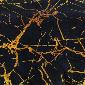 Pościel polarowa 160x200 welur czarna złota marmurek