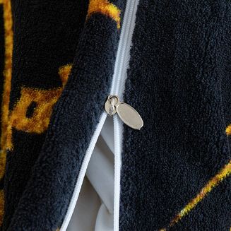 Pościel polarowa 160x200 welur czarna złota marmurek