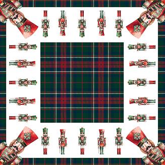 DZIADKI DO ORZECHÓW Serweta NINA WODOODPORNA, 79x79cm, kolor 002 zielony  PBN279/KSP/C02/079079/1