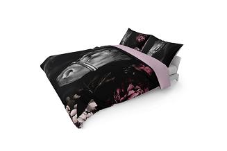 Pościel bawełniana 200x220 NATURA pudrowe konie