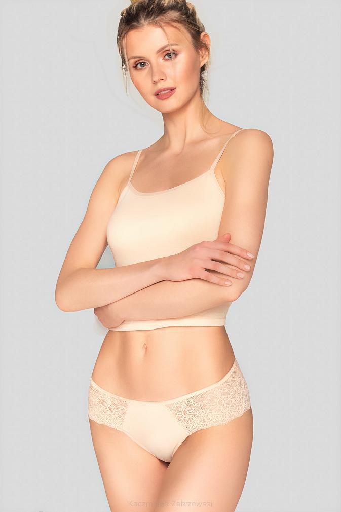 Brazyliany damskie z koronką Babell kod 159 beżowe