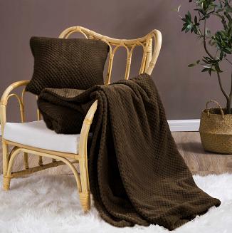Koc narzuta z mikrofibry Monte 150x200 brązowy