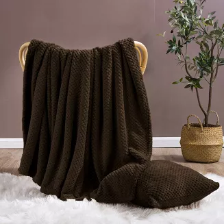 Koc narzuta z mikrofibry Monte 150x200 brązowy