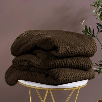 Koc narzuta z mikrofibry Monte 150x200 brązowy