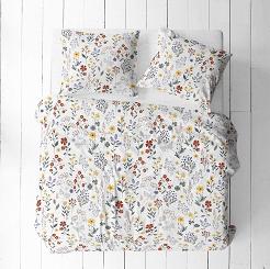 Pościel z kory 160x200 biała czerwona turkusowa szara letnia łąka