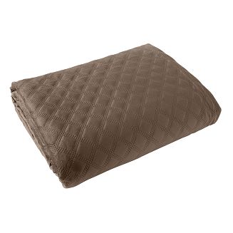 Narzuta dekoracyjna VELVI 170x210 pikowana w geometryczny wzór brązowa