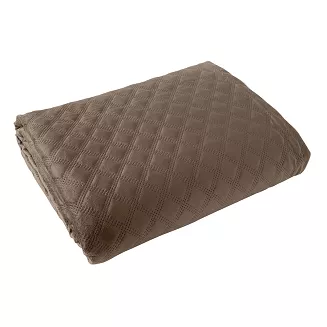 Narzuta dekoracyjna VELVI 170x210 pikowana w geometryczny wzór brązowa