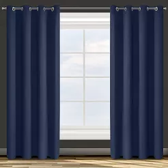 Zasłona gotowa na przelotkach PARISA 140x250 Design91 granatowy