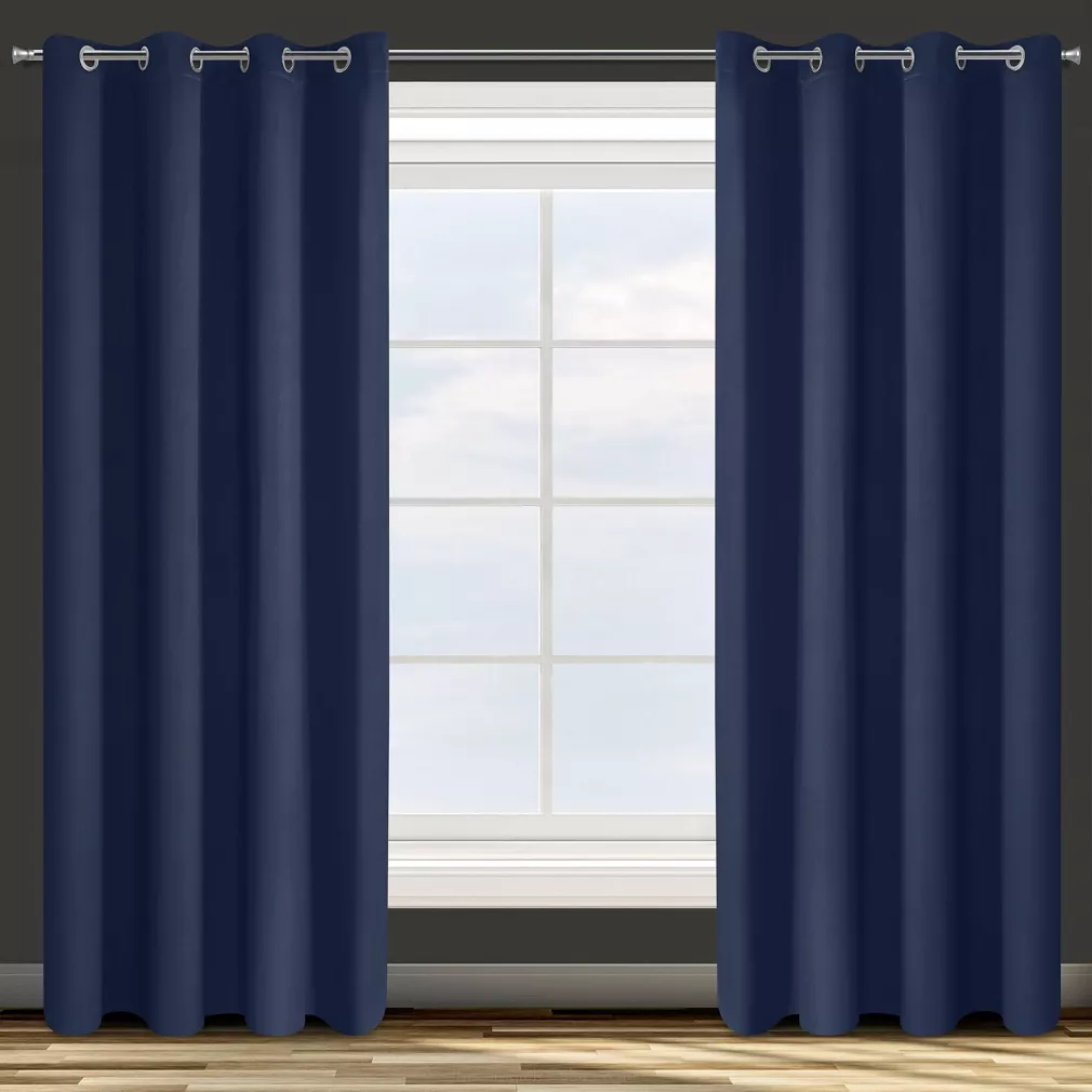 Zasłona gotowa na przelotkach PARISA 140x250 Design91 granatowy