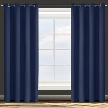 Zasłona gotowa na przelotkach PARISA 140x250 Design91 granatowa