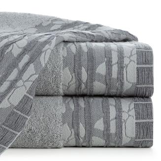 Ręcznik bawełniany ROSSI 70x140 Eurofirany srebrny grafitowy