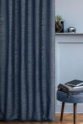 Zasłona gotowa na taśmie PALERMO 140x270 Eurofirany granatowa